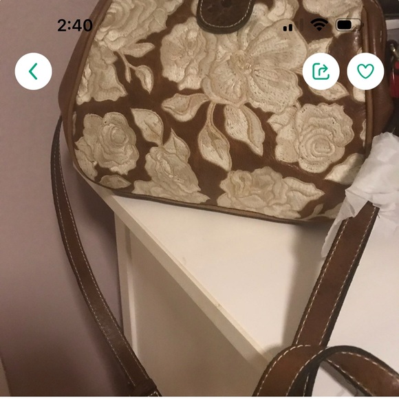 Patricia Nash Brown and Cream Floral Shoulder Bag - Picture 4 of 10